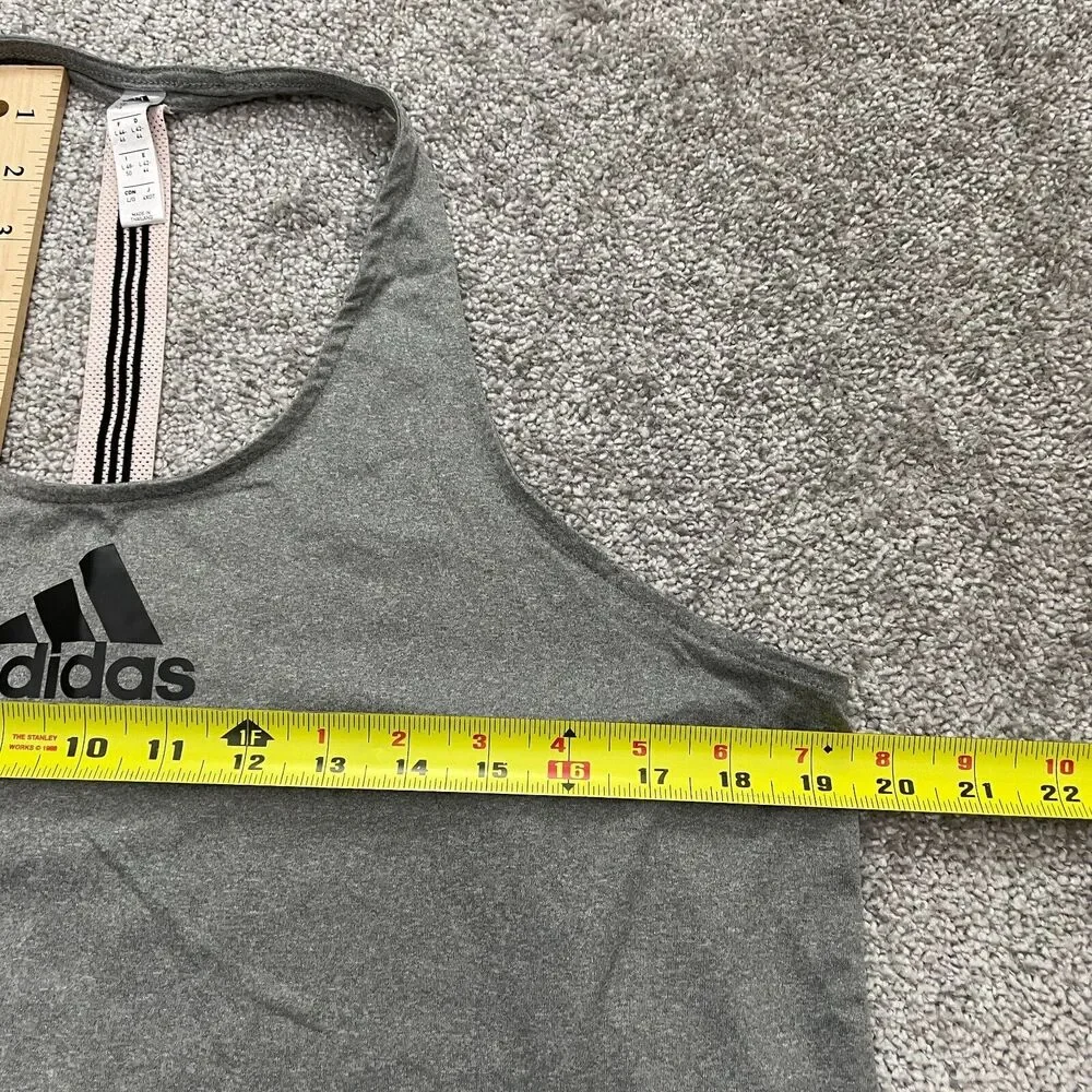 Adidas Active Tank Top Womens Large Gray Halter Racerback Athletic Gym Yoga Run